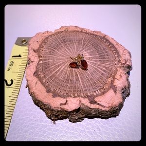 Garnet on gold stud earrings